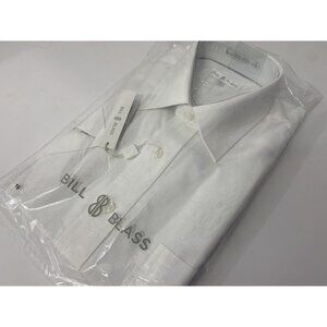 NEW Men's Size 16 White Bill Blass White Collar short sleeve button up Shirt